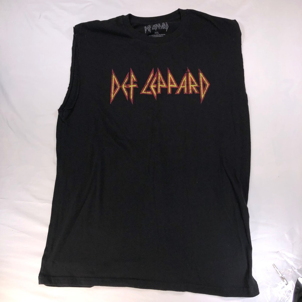 Def Leppard Mens XXL Black Graphic Muscle Tank Sleeveless Cut Off T-Shirt